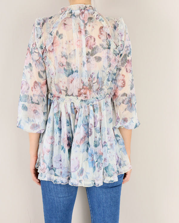 TASSEL CHIFFON BLOUSE