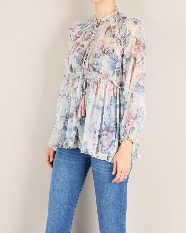 TASSEL CHIFFON BLOUSE