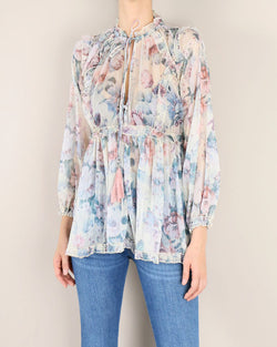 TASSEL CHIFFON BLOUSE