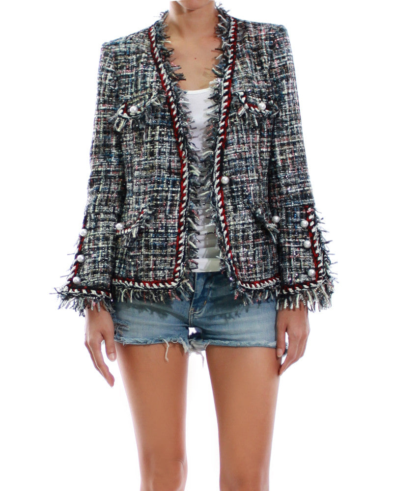 METALLIC TWEED JACKET