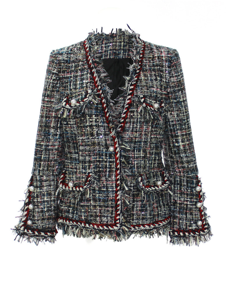METALLIC TWEED JACKET