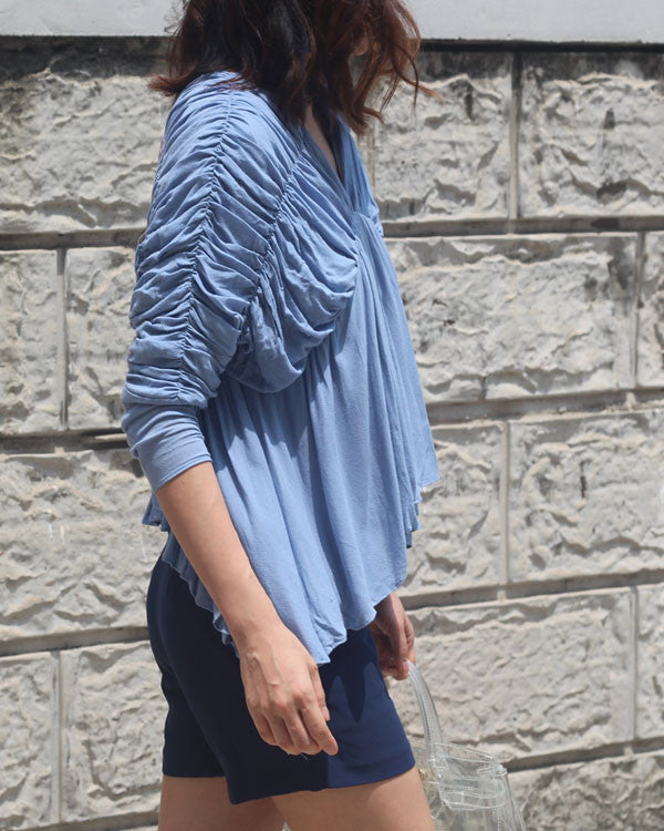 SHIRRED JERSEY TOP