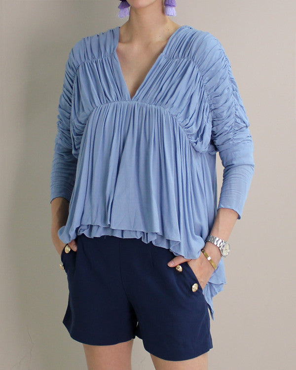 SHIRRED JERSEY TOP