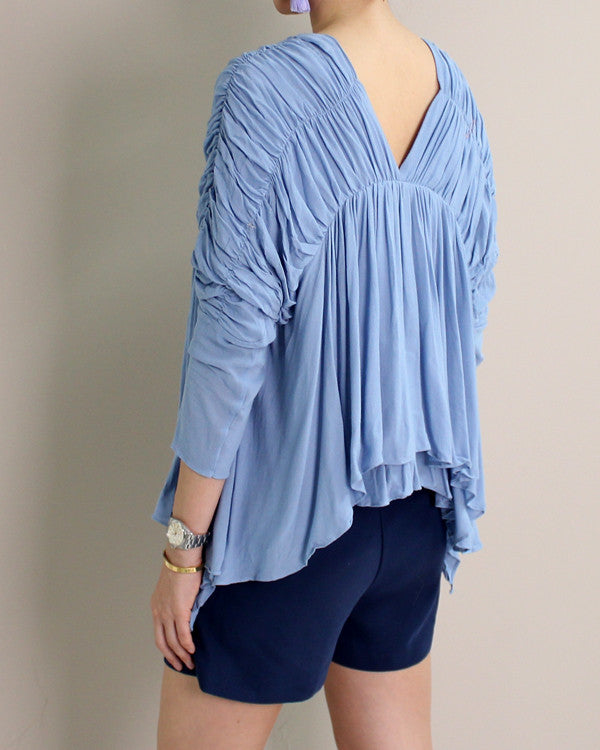 SHIRRED JERSEY TOP