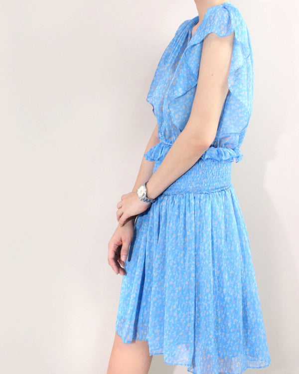 SMOCKED CHIFFON DRESS