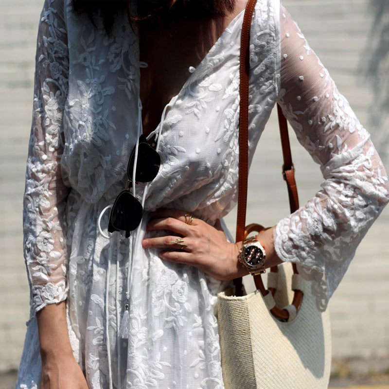 EMBROIDERED SILK ROMPER