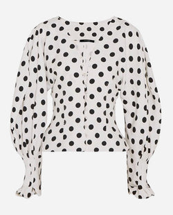 BUTTONED BALLOON SLEEVE BLOUSE
