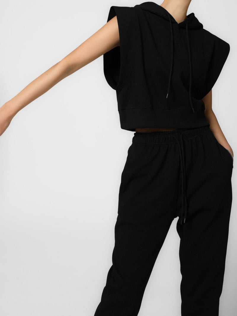 KITSCH SLEEVELESS CROPPED HOODIE