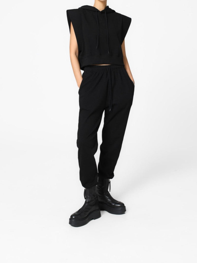 KITSCH SLEEVELESS CROPPED HOODIE