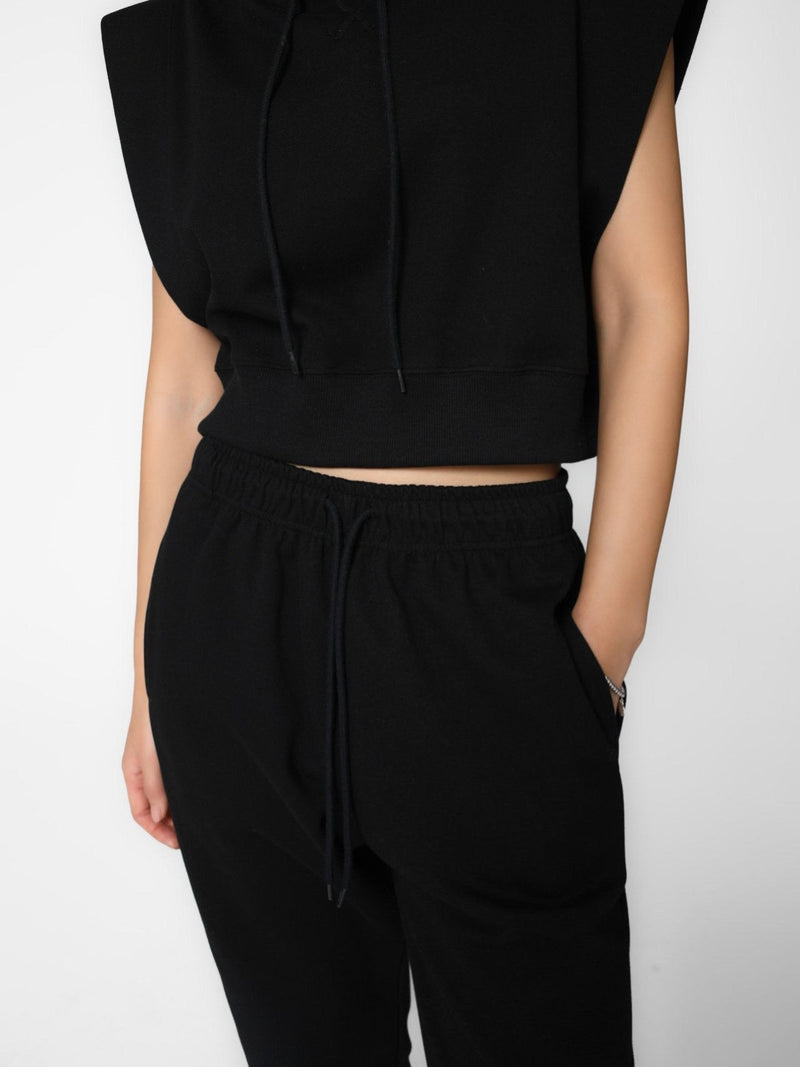 KITSCH SLEEVELESS CROPPED HOODIE