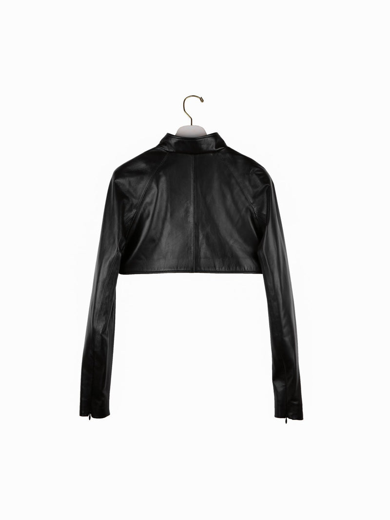 LEATHER CROPPED BOLERO JACKET – MINUSEY