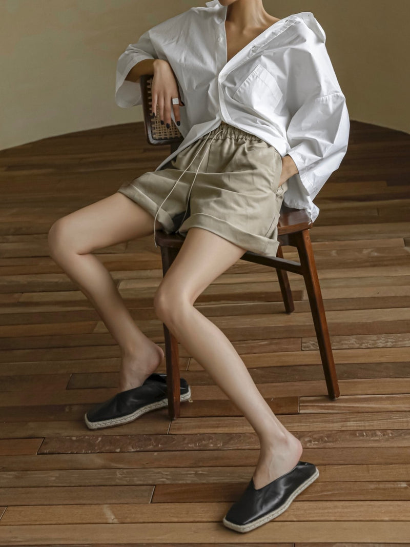 LINEN BERMUDA SHORTS