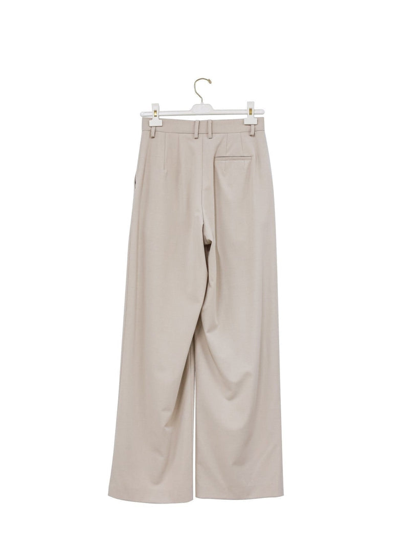 LOW WAISTED DOUBLE PLEATED WIDE TROUSERS