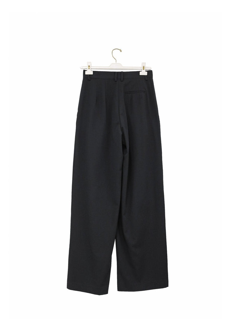 LOW WAISTED DOUBLE PLEATED WIDE TROUSERS