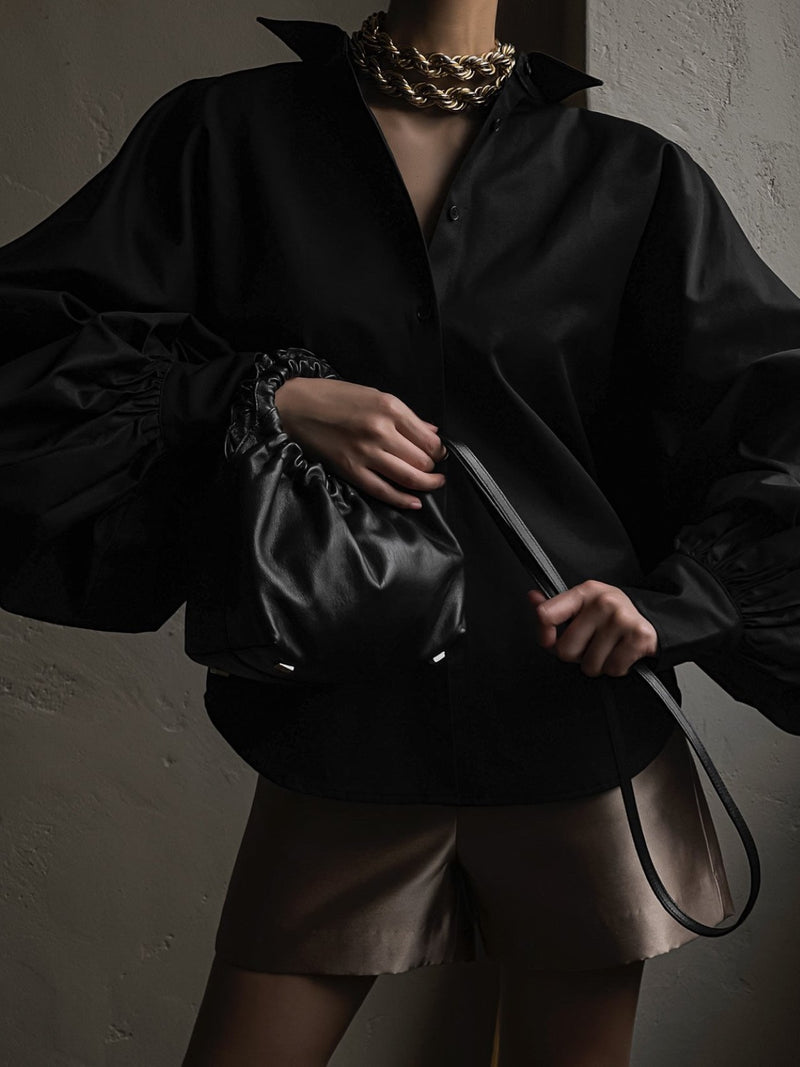 Louis Vuitton Uniform Black Blouse Pleated Balloon Detailed Sleeves Size 38  6