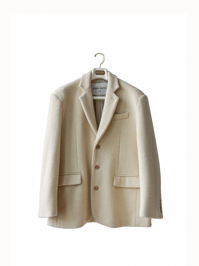 LUXE CAMEL WOOL BLEND OVERSIZED BLAZER