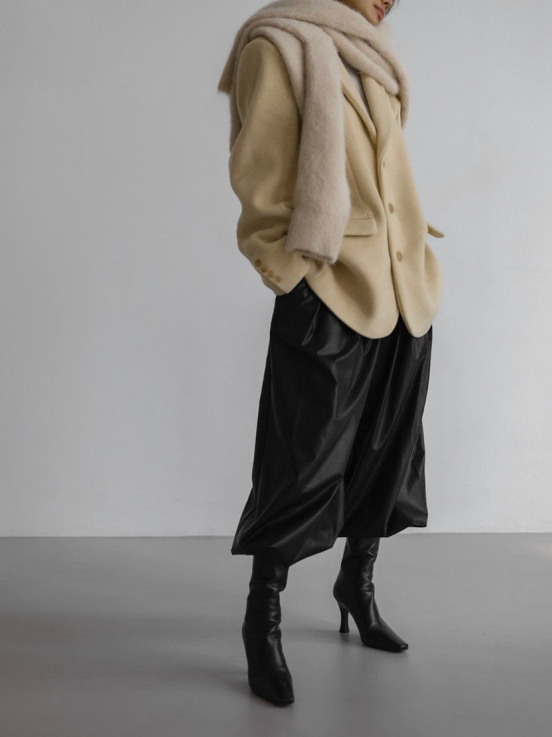 LUXE CAMEL WOOL BLEND OVERSIZED BLAZER