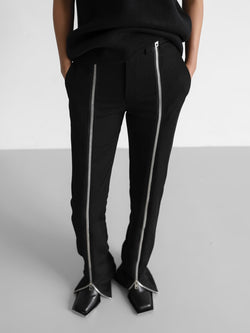 LUXE CHUNKY ZIPPED DETAIL TROUSERS