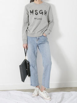 MSGM PRINTED COTTON SWEATSHIRT