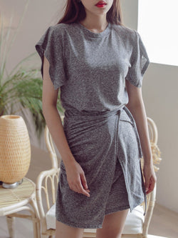 WRAP JERSEY DRESS