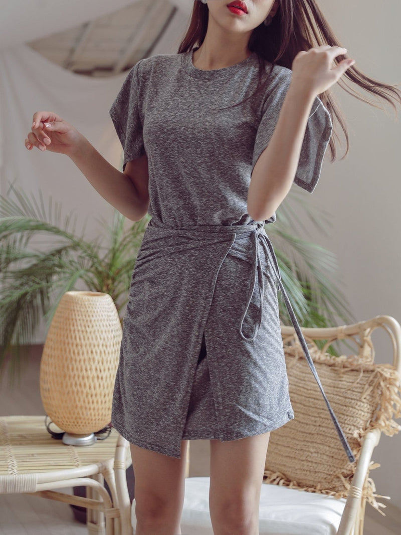 WRAP JERSEY DRESS