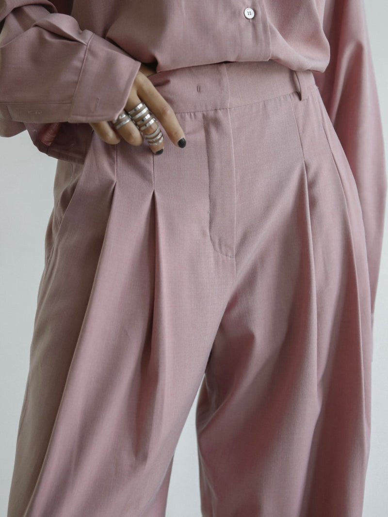 MAXI LENGTH WIDE PIN TUCK TROUSERS