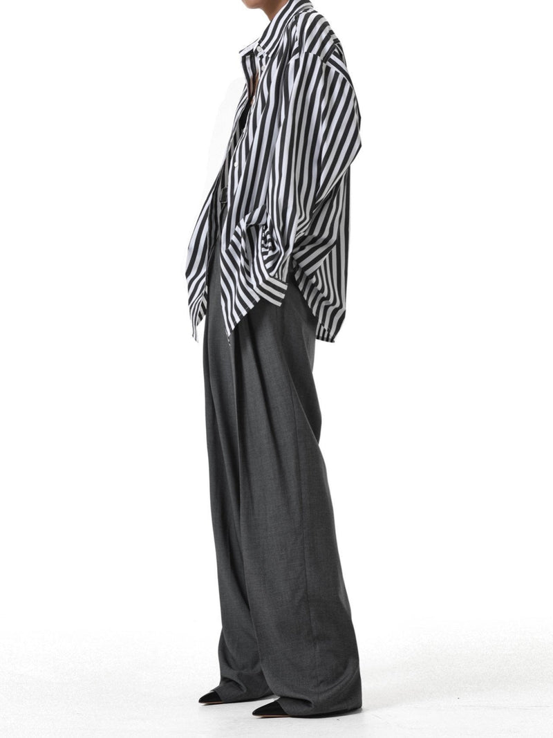 MAXI LENGTH WIDE PIN TUCK TROUSERS