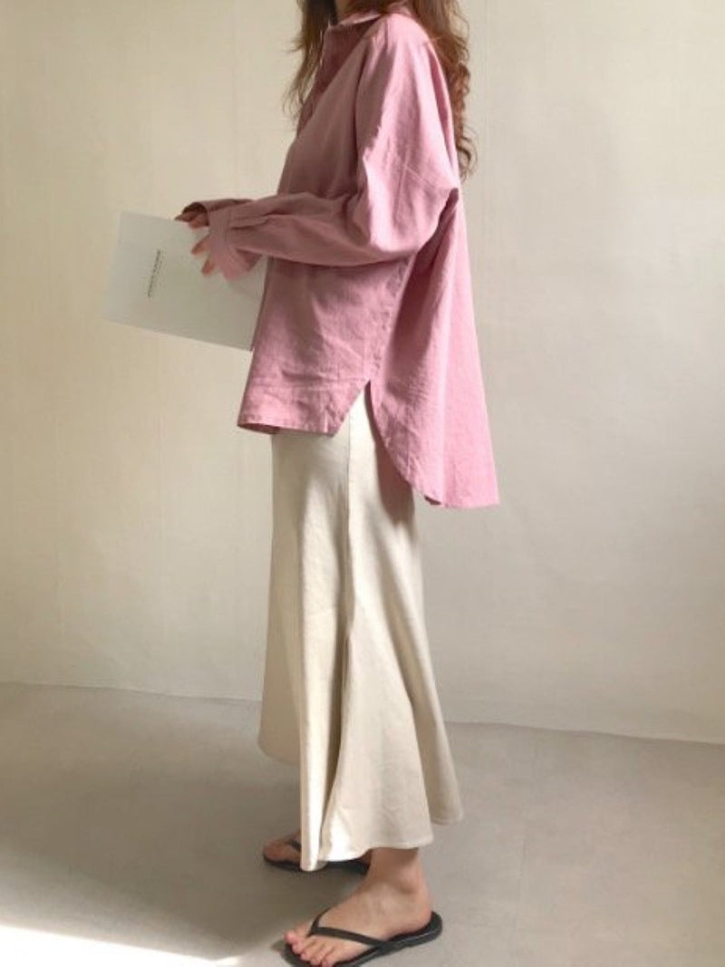 MAXI LINEN SKIRT WITH SIDE SLIT