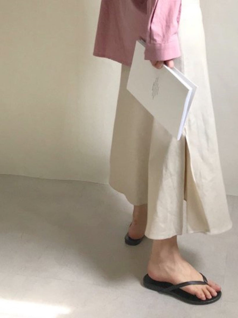 MAXI LINEN SKIRT WITH SIDE SLIT