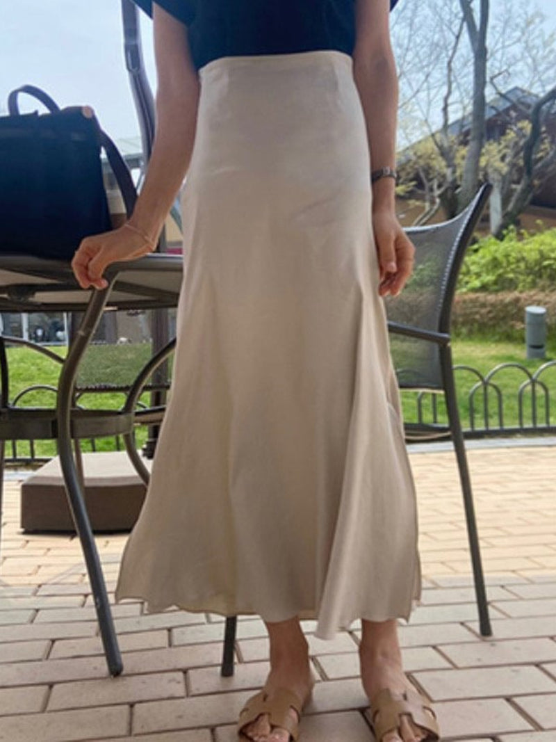 MAXI LINEN SKIRT WITH SIDE SLIT