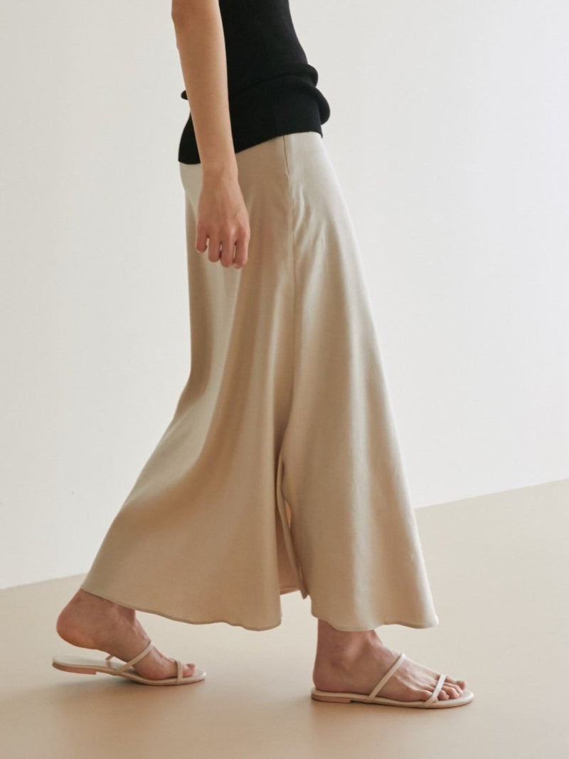 MAXI LINEN SKIRT WITH SIDE SLIT