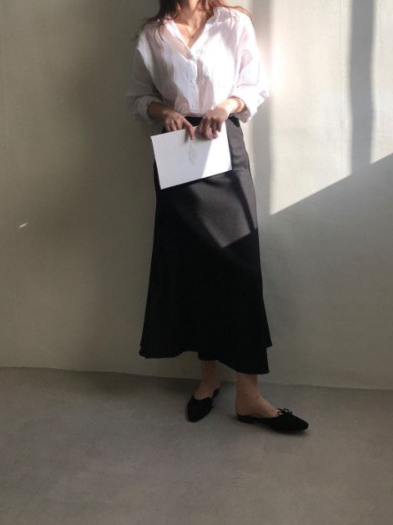 MAXI LINEN SKIRT WITH SIDE SLIT