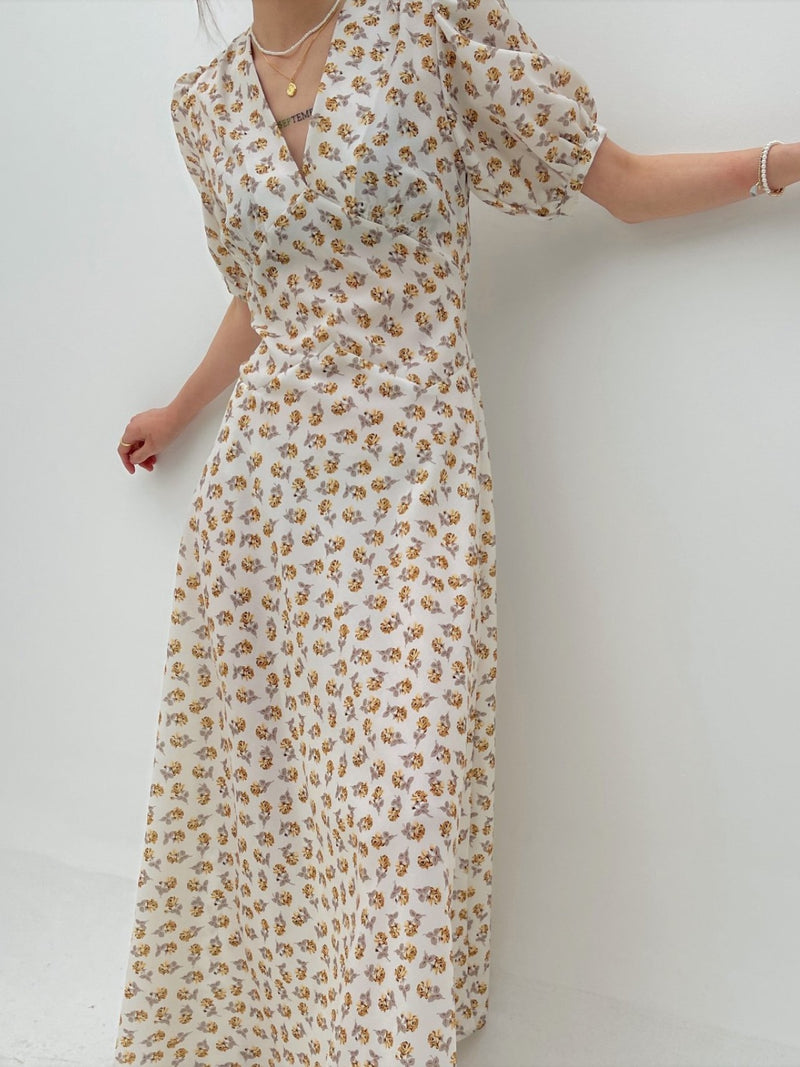 MAXI PUFF HALF SLEEVE DRESS