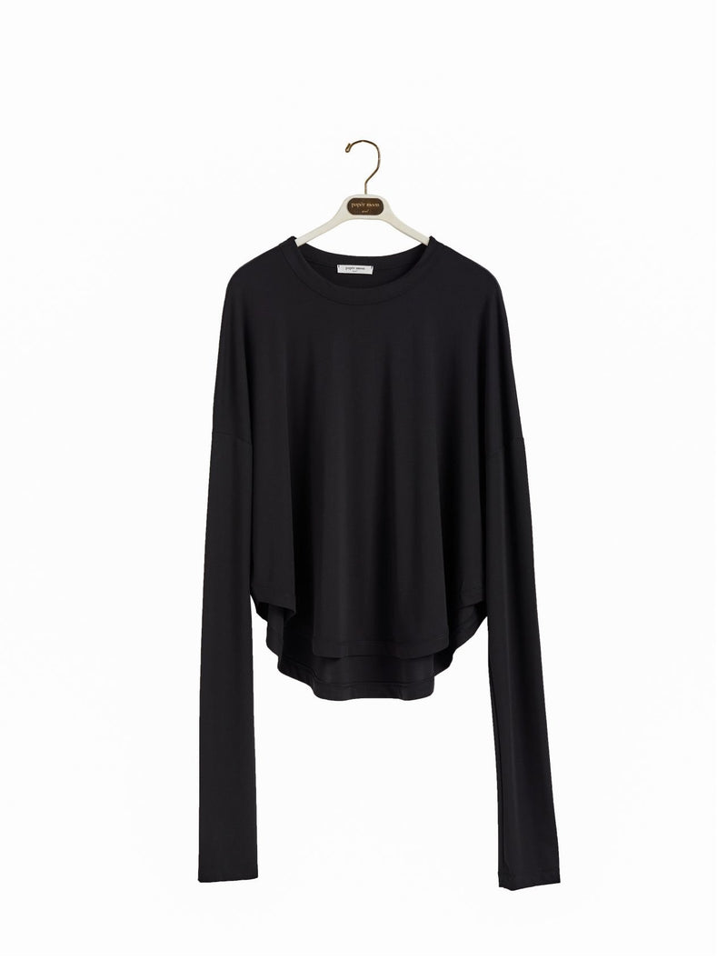 MAXI SLEEVES ROUND HEM T-SHIRT