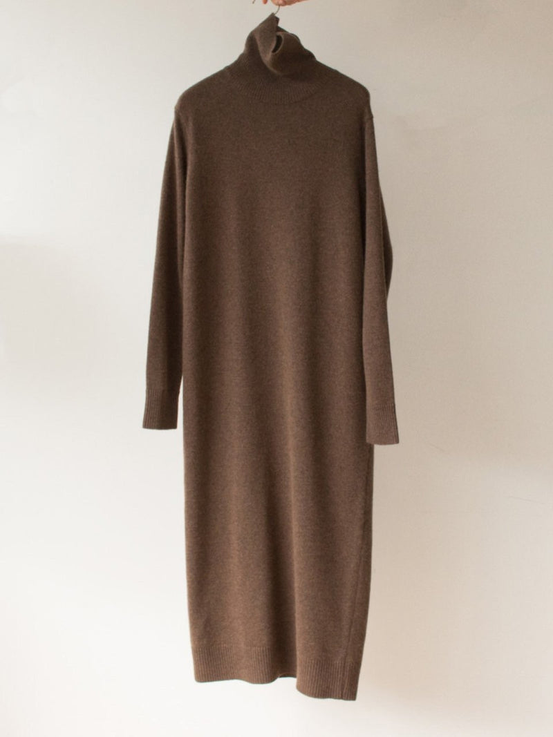 MERINO WOOL CASHMERE TURTLENECK DRESS