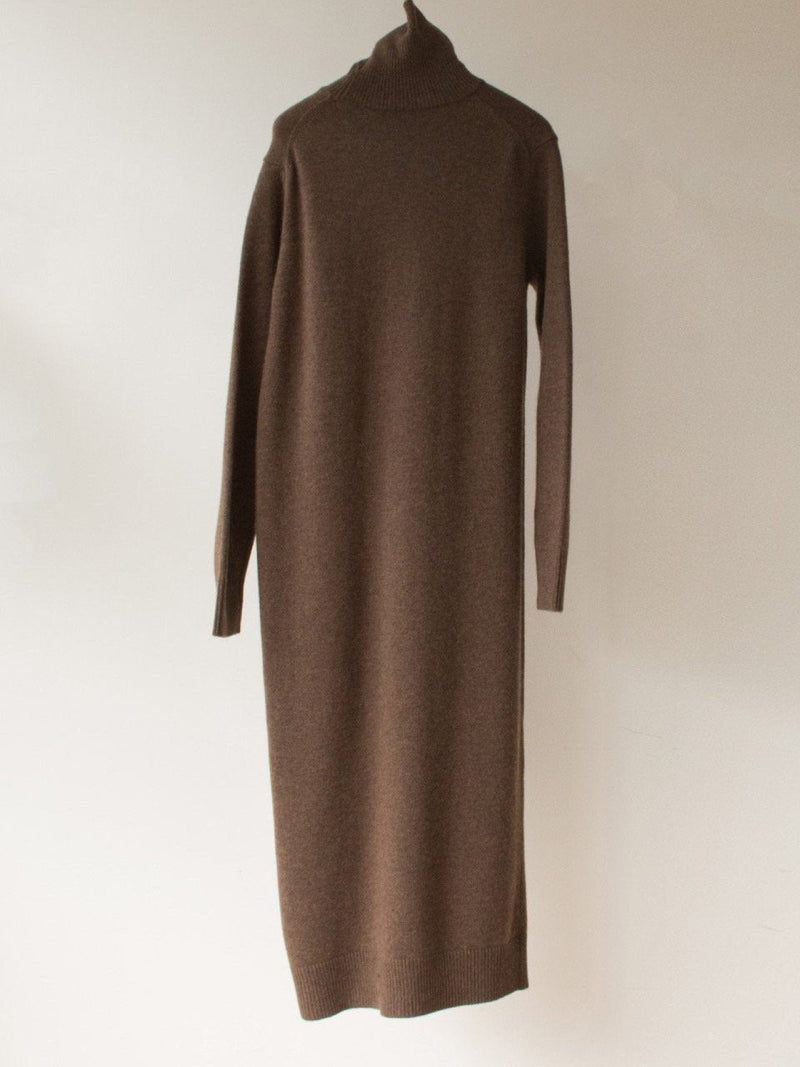 MERINO WOOL CASHMERE TURTLENECK DRESS