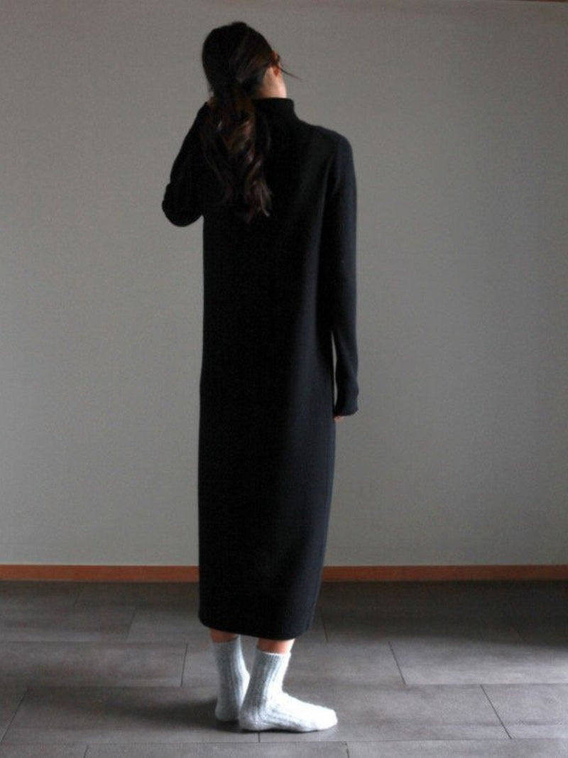 MERINO WOOL CASHMERE TURTLENECK DRESS