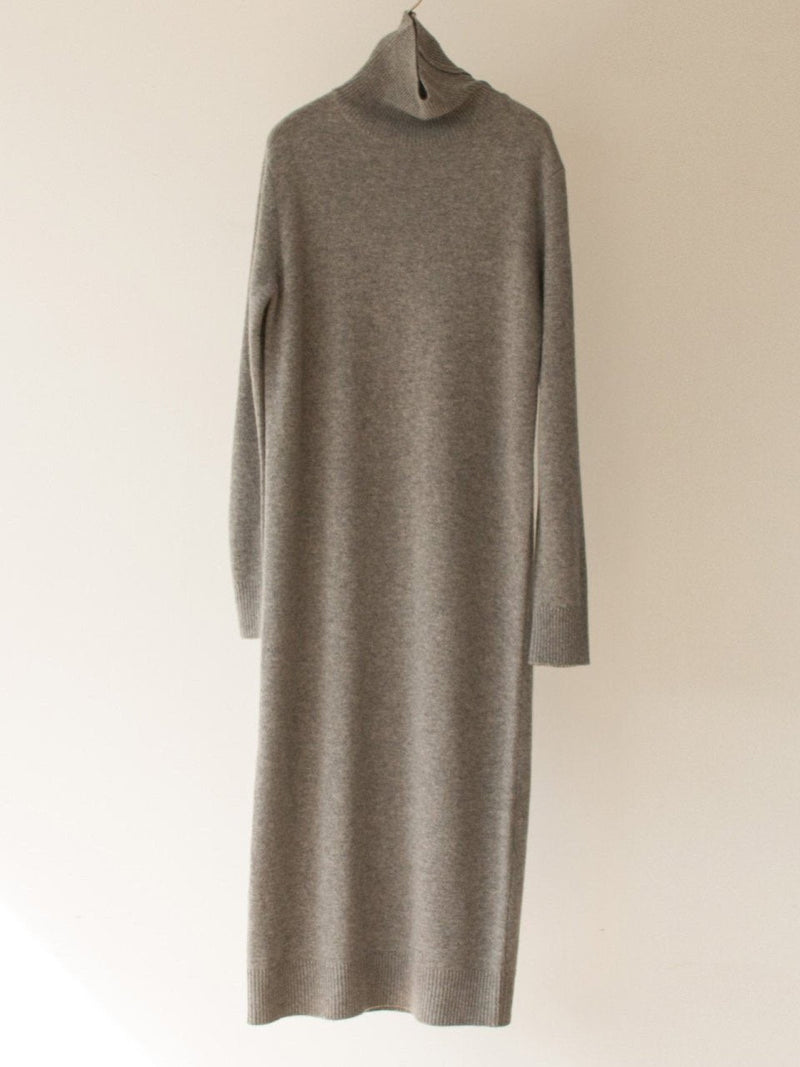 MERINO WOOL CASHMERE TURTLENECK DRESS