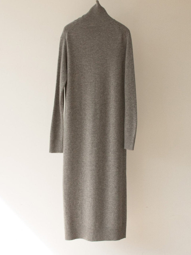 MERINO WOOL CASHMERE TURTLENECK DRESS