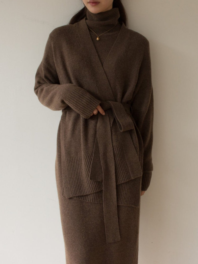 MERINO WOOL CASHMERE TURTLENECK DRESS