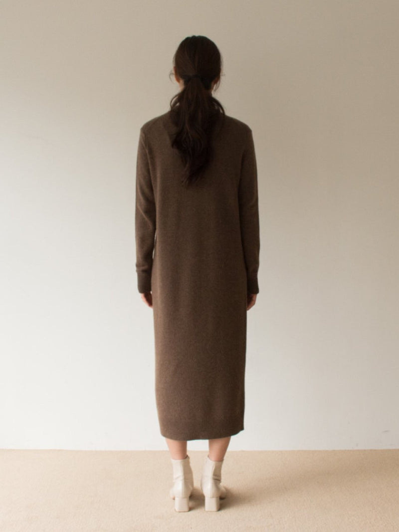 MERINO WOOL CASHMERE TURTLENECK DRESS