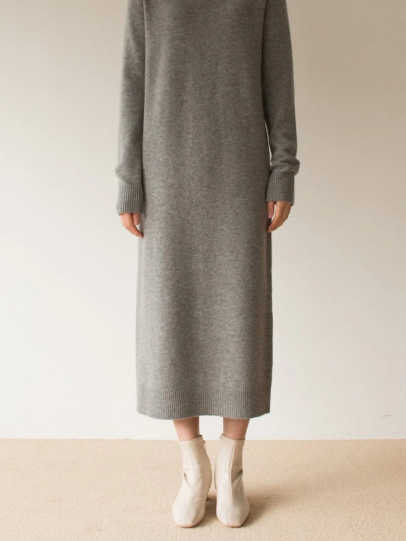 MERINO WOOL CASHMERE TURTLENECK DRESS