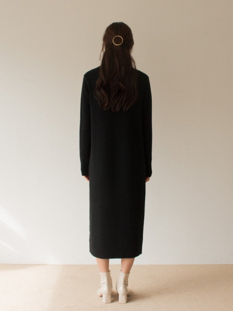 MERINO WOOL CASHMERE TURTLENECK DRESS