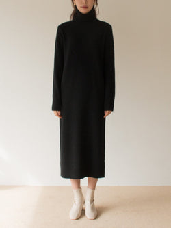 MERINO WOOL CASHMERE TURTLENECK DRESS