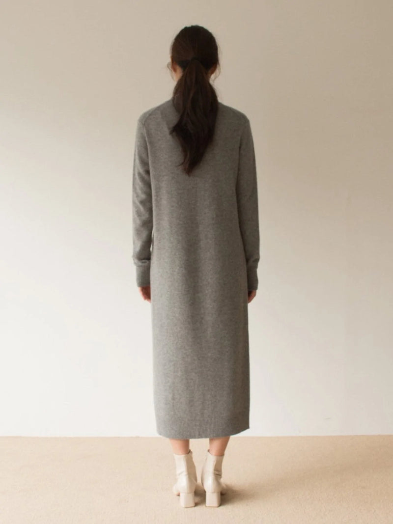 MERINO WOOL CASHMERE TURTLENECK DRESS