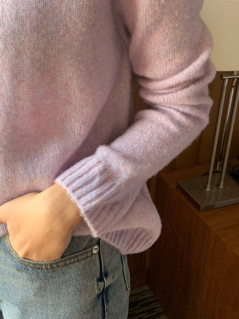 MERINO WOOL O-NECK KNIT