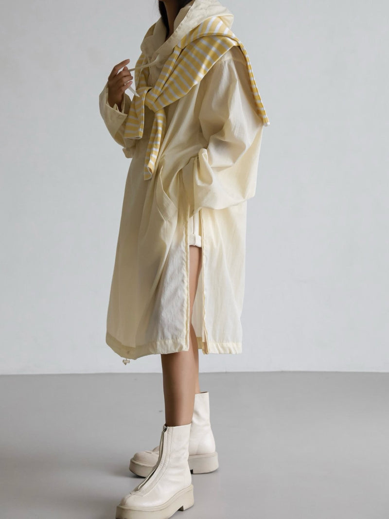 METALLIC ANORAK HOODIE DRESS
