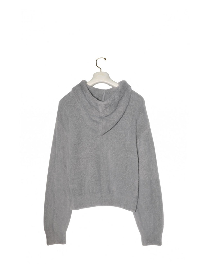 MINK HAIR KNIT HOODIE