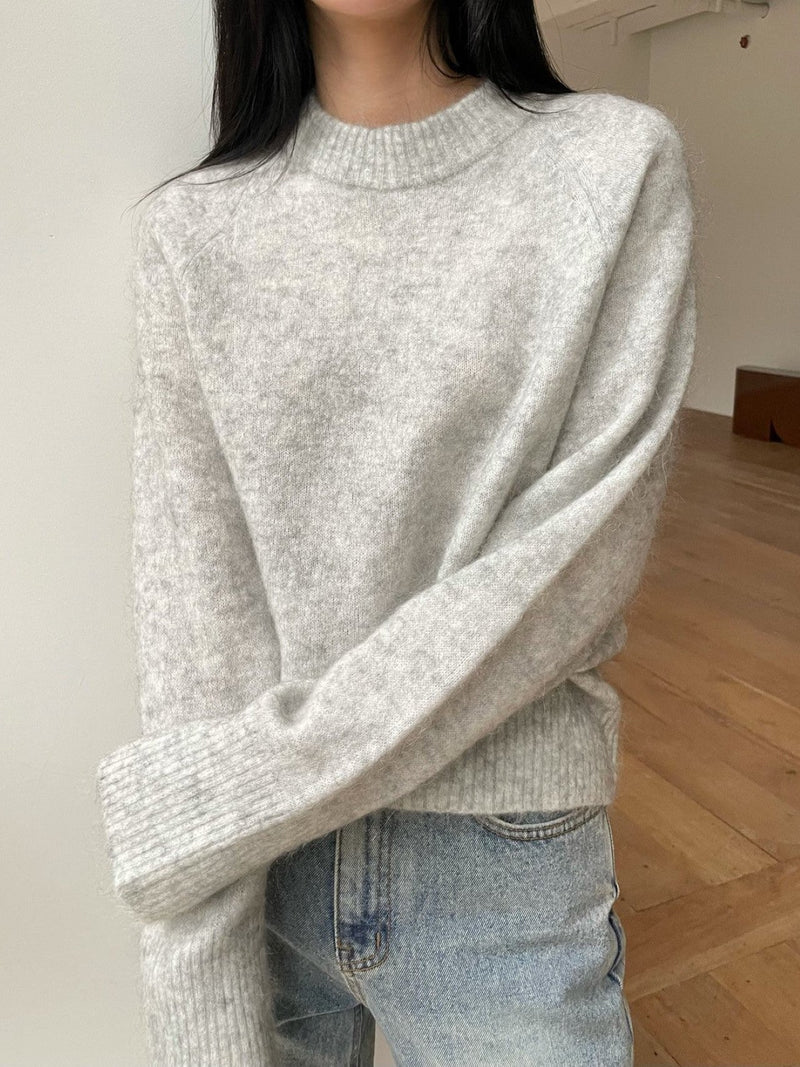 MOHAIR ROUND NECK KNIT