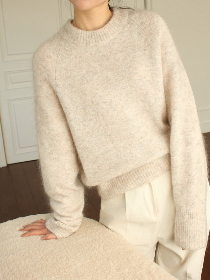 MOHAIR ROUND NECK KNIT